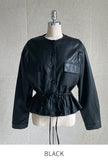 Kiez Round String Leather Short Jacket