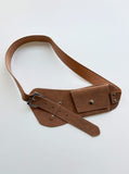 Buckle suede pocket belt