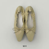 Ribbon Shirring Square To Flat Shoes