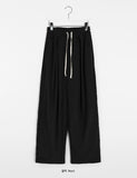 Rich banding wide corduroy pants