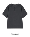Felder Double Henley Neck Short Sleeve Tee