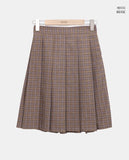 Lahae Pleated Check Midi Skirt