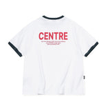 BUTTON CROP Ringer Tee