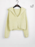 Lonti Angora Sailor Collar Button Cardigan