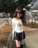 Koda Pleated Mini Wrap Skirt Pants