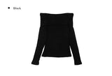 Dove Off-Shoulder Long Sleeve Knit