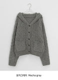 Silten Cable Hooded Wool Knit Cardigan