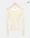 Maden See-Through Layered Long Sleeve T-Shirt
