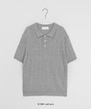 [Unisex] Monmock Cable Collar Over Short Sleeve Knit
