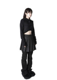 STRIPE PINTUCK PLEATS MINI SK
