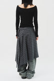 (W) Rier Checked Wool Skirt