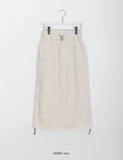 Kudomi Shirring Cargo Nylon Bendable Long Skirt