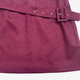 Wuin Suede Belt Skirt