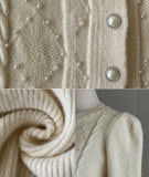 Even Pearl Puff Knit Cardigan