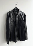 Pocket Detail Overfit Leather Shirt