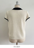 Cooly V Color Matching Collar Knit