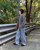 Snap Button Denim Pants