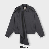 With scarf blouson