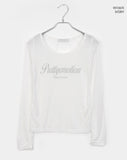 Nini Lettering See-Through Long Sleeve T-Shirt