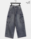 Keple Bijo Cargo Pocket Wide Denim Pants