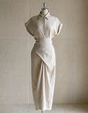 Oe Short Sleeve Shirt Wrap One Piece