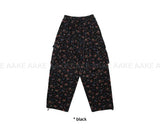 FLORAL FLEECE CARGO PANTS