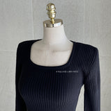 Ereumi Ribbed Square Neck Knit
