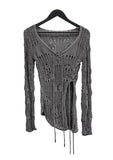 Holiday Long Sleeve Unbalanced Mesh Knit