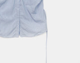 Tapee stripe ribbon strap pocket shirt