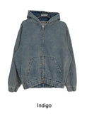 Rieki Washing Denim Hood Zip-Up