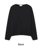 Tove Waffle Henley Neck Long Sleeve