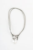 silver string clear heart necklace