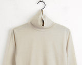 Hawk Frill Shirring Layered Brushed Turtleneck T-Shirt