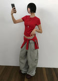[SET] WAIST LAYERED TEE