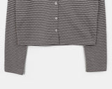 [Lining Point] Hued Stripe Dot Cardigan