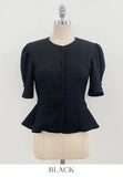 Jane Round Puff Peplum Blouse