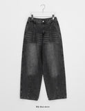 [unisex] Hilde Curved incision Denim Wide Pants