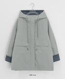 Pump Check Color Matching Hood Bomber Padding Jumper