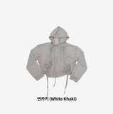 Beuneo see-through string hooded zip-up