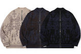 [2-WAY] Java Pattern Zip-Up Knit