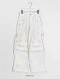 Naomin Banding Star Rivet Parachute Wide Cargo Pants