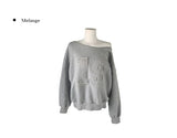 Runs Number Lettering Off Shoulder Brushed Sweatshirt