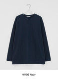 [unisex] Napyu Slit Over Plain Long Sleeve Tee