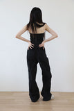 Zipper pocket wide pants