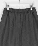 Chocoi banding wool pleated midi skirt