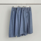 Cooling Tencel Cut Summer Banding Thin Wide Denim Pants