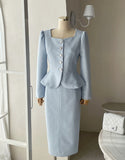Anibelle Heartneck Tweed Peplum Jacket