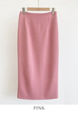 Laend Cool Basic Back Slit H-Line Skirt
