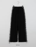 [unisex] Zensy banding string color matching side shirring nylon pants