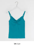 Vito Shirring Punching Layered Color Sleeveless